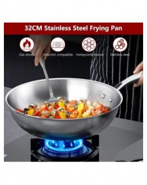 Stainless Steel Frying Pan 3 Ply Professional Grade Steel