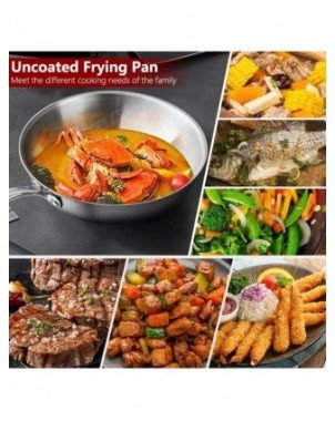 Stainless Steel Frying Pan 3 Ply Professional Grade Steel