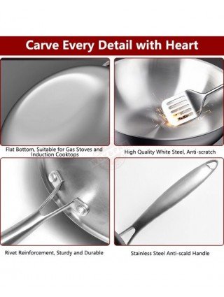 Stainless Steel Frying Pan 3 Ply Professional Grade Steel