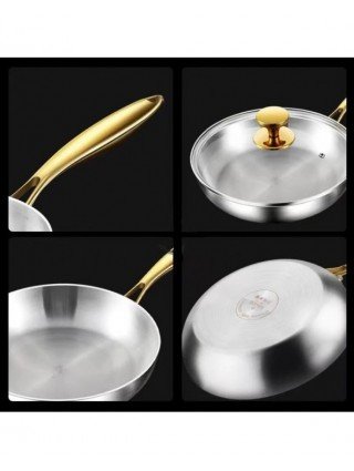 316 Stainless Steel Frying Pan Wok Pan Nonstick Cooking Fried
