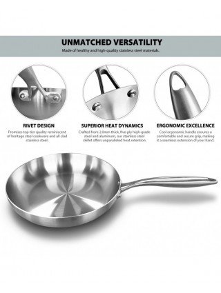 304 Stainless Steel Frying Pan, NonStick Pan Fried Steak Pot