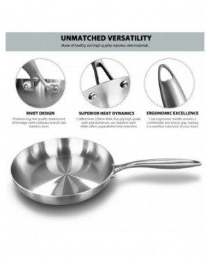 304 Stainless Steel Frying Pan, NonStick Pan Fried Steak Pot