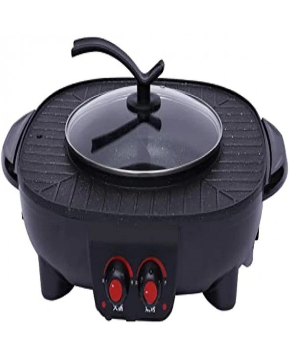 2100W Elektrisch Barbecue Hotpot Ofengrill Rauchfreier Hotpot