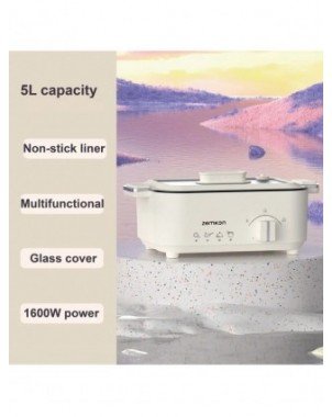 5L Electric Cooker Multi-functional Non-stick Electric Wok Home