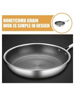 Honeycomb Grain Wok Fried Steak Pan Stainless Steel Frying Pan