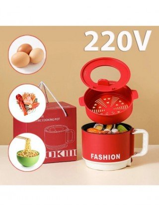 220V Hot Pot With Steamer,Portable 1.6L Ramen Electric Cooking