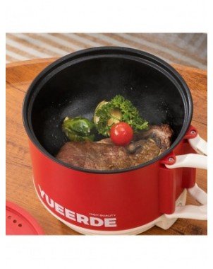 220V Hot Pot With Steamer,Portable 1.6L Ramen Electric Cooking