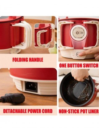 220V Hot Pot With Steamer,Portable 1.6L Ramen Electric Cooking