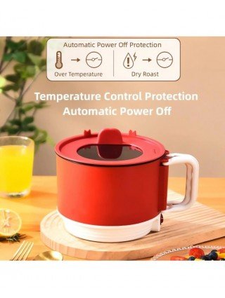 220V Hot Pot With Steamer,Portable 1.6L Ramen Electric Cooking