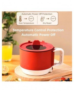220V Hot Pot With Steamer,Portable 1.6L Ramen Electric Cooking