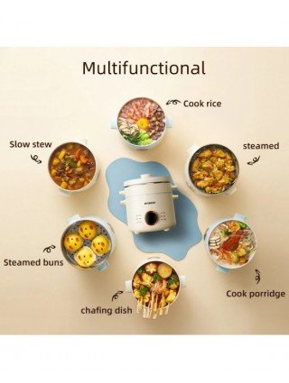 2.0L Electric Rice Cooker Cooking Pot Mini Multicooker Lunch