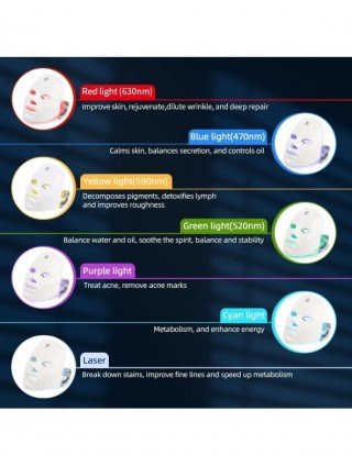 Rechargeable Facial LED Mask 7 Colors LED Photon Therapy Beauty