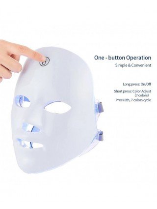 Rechargeable Facial LED Mask 7 Colors LED Photon Therapy Beauty