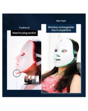 Rechargeable Facial LED Mask 7 Colors LED Photon Therapy Beauty