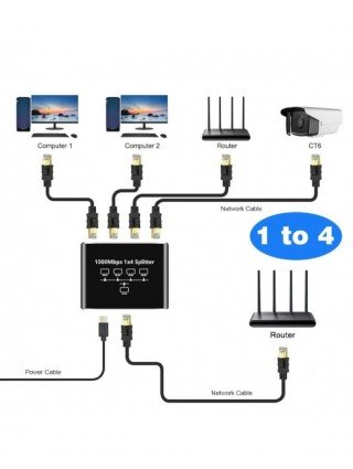 Gigabit Ethernet Switch Rj45 Splitter LAN Extension Adapter