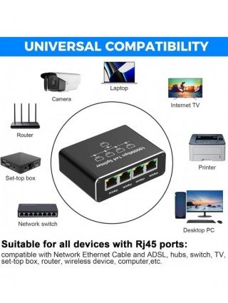Gigabit Ethernet Switch Rj45 Splitter LAN Extension Adapter