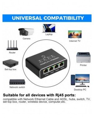 Gigabit Ethernet Switch Rj45 Splitter LAN Extension Adapter
