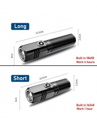10000 Lumens Mini Powerful Led Flashlight XHP50 Built in