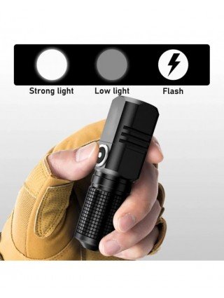 10000 Lumens Mini Powerful Led Flashlight XHP50 Built in