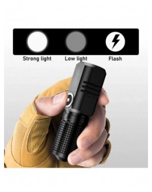 10000 Lumens Mini Powerful Led Flashlight XHP50 Built in