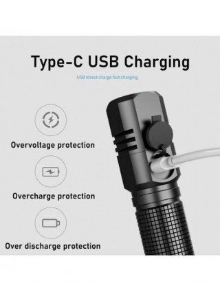 10000 Lumens Mini Powerful Led Flashlight XHP50 Built in