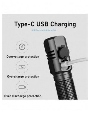10000 Lumens Mini Powerful Led Flashlight XHP50 Built in