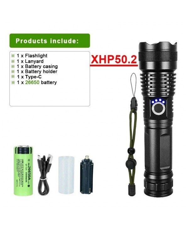 Rechargeable GT10 Flashlight Super Bright Portable Ultra Power