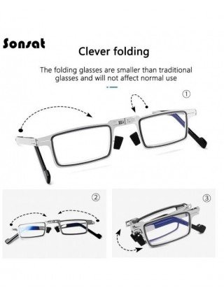 Retro Folding Reading Glasses for Men / Women Metal Frame