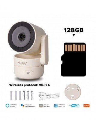 MOES Tuya Wi-Fi 6 Smart Indoor 4MP HD Security Pan/Tilt Camera