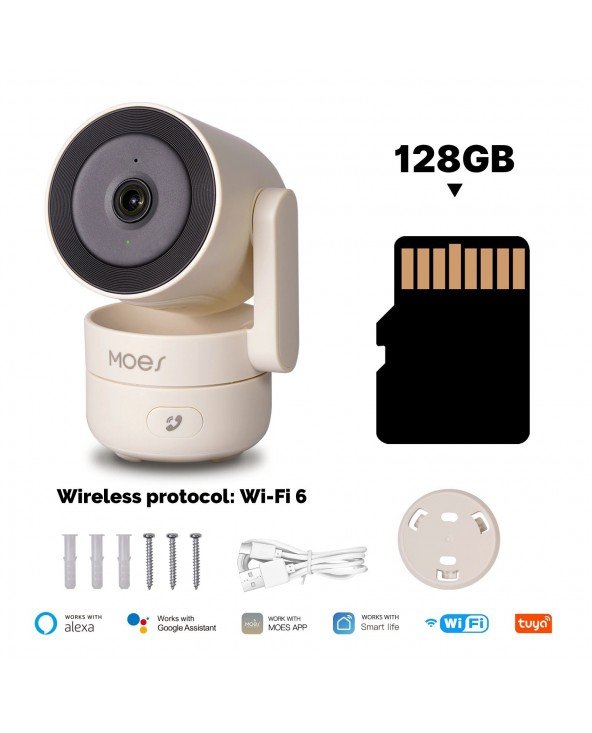 MOES Tuya Wi-Fi 6 Smart Indoor 4MP HD Security Pan/Tilt Camera MOES Tuya Wi-Fi 6 Smart Indoor 4MP HD Security Pan/Tilt Camera