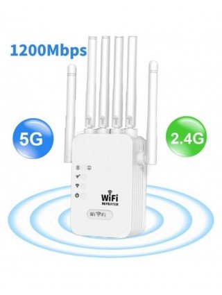 1200Mbps 2.4G 5GWiFi Dual Band Repeater Wireless Signal Range