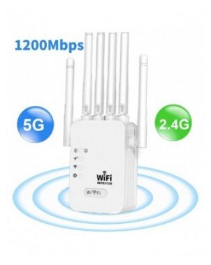 1200Mbps 2.4G 5GWiFi Dual Band Repeater Wireless Signal Range