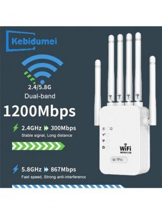 1200Mbps 2.4G 5GWiFi Dual Band Repeater Wireless Signal Range