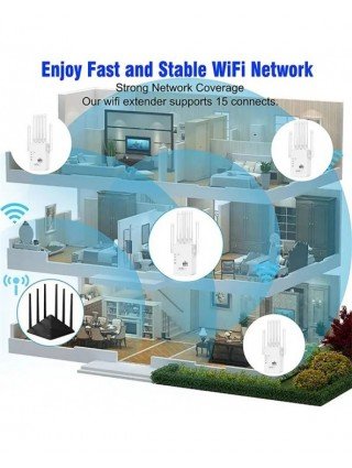 1200Mbps 2.4G 5GWiFi Dual Band Repeater Wireless Signal Range