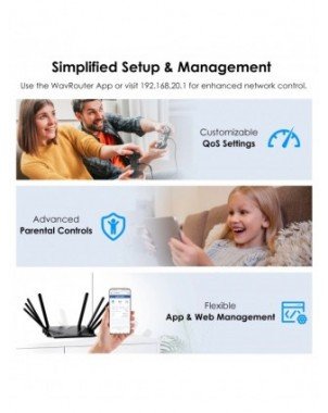 WAVLINK AX6000 Wi-Fi 6 Router Dual Band Gaming Router with