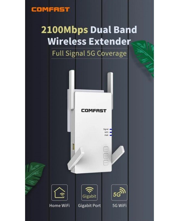 Comfast AC2100 WiFi Repeater Dual Band 2.4G&5.8GHz Wireless Comfast AC2100 WiFi Repeater Dual Band 2.4G&5.8GHz Wireless