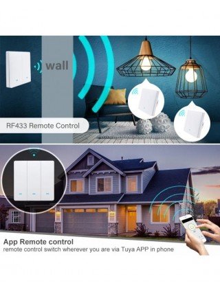 Tuya Smart Life WiFi 433mhz Wireless Push Button Wall Switch