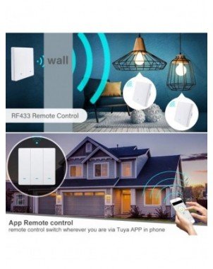 Tuya Smart Life WiFi 433mhz Wireless Push Button Wall Switch