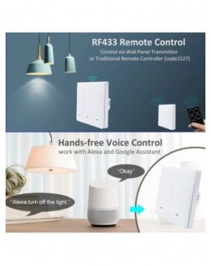 Tuya Smart Life WiFi 433mhz Wireless Push Button Wall Switch