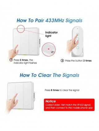 Tuya Smart Switch EU Wall Light Button Switch 110-250v WIFI