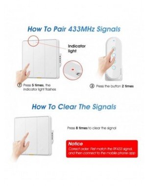 Tuya Smart Switch EU Wall Light Button Switch 110-250v WIFI