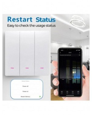 Tuya Smart WiFi Light Switch EU UK Push Button Wall Switch No