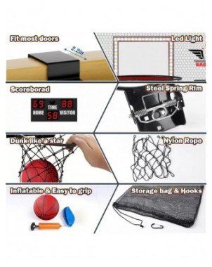 2x Basketball Hoop Indoor Outdoor Electric Basketball Mini