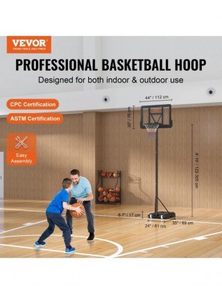 Basketball Hoop 4-10 ft Adjustable Height Backboard System
