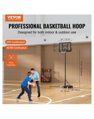 Basketball Hoop 4-10 ft Adjustable Height Backboard System