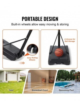 Basketball Hoop 4-10 ft Adjustable Height Backboard System