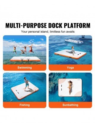 Inflatable Floating Dock 10x8FT Non-Slip Water Detachable