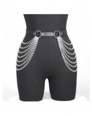 Women Sexy Garter Belt Leather Chain Leg Harness Bondage
