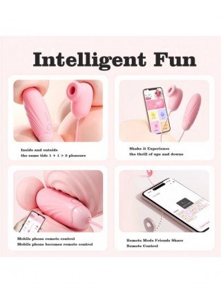 APP remote control 2-in-1 sucking vibrator clitoris orgasm