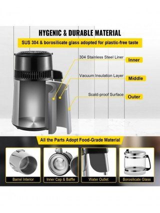 4L Pure Water Distiller Purifier Filter Dispenser Drinking